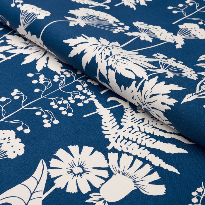 Schumacher Spring Floral Indoor/Outdoor Navy Fabric Sample 180220