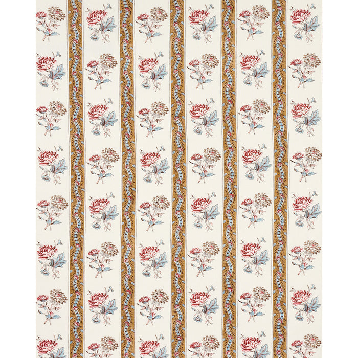 Schumacher Ariana Floral Stripe Document Fabric 180240