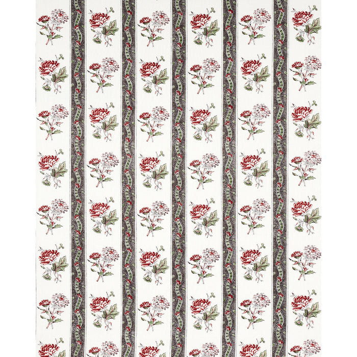 Schumacher Ariana Floral Stripe Chelsea Garden Fabric Sample 180242