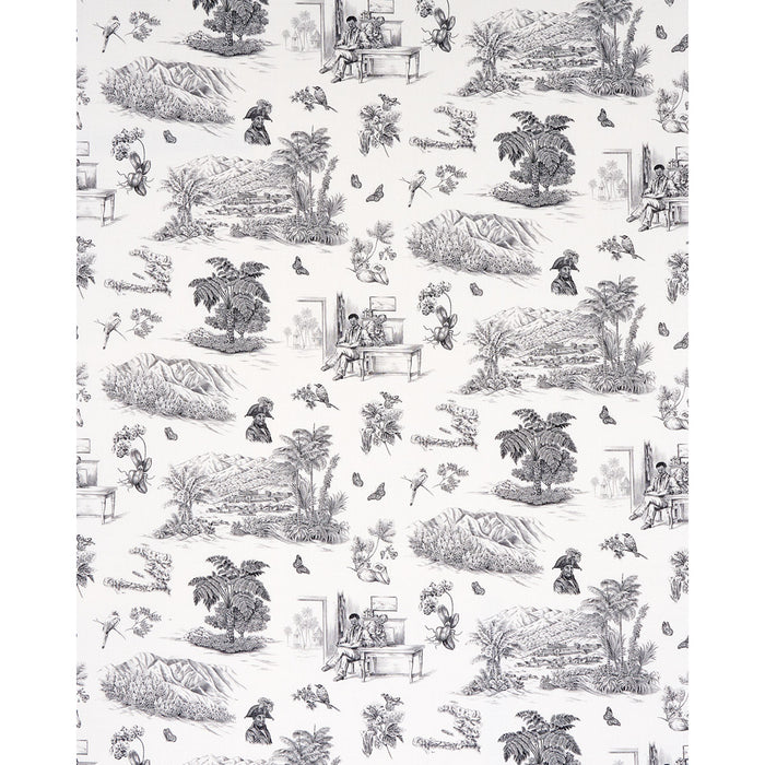 Schumacher Toussaint Toile Black Fabric Sample 180270