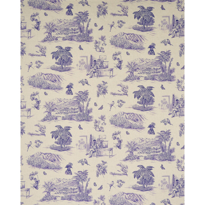 Schumacher Toussaint Toile Purple Fabric 180272