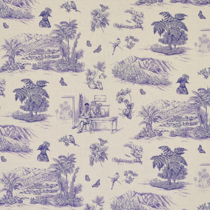 Schumacher Toussaint Toile Purple Fabric 180272