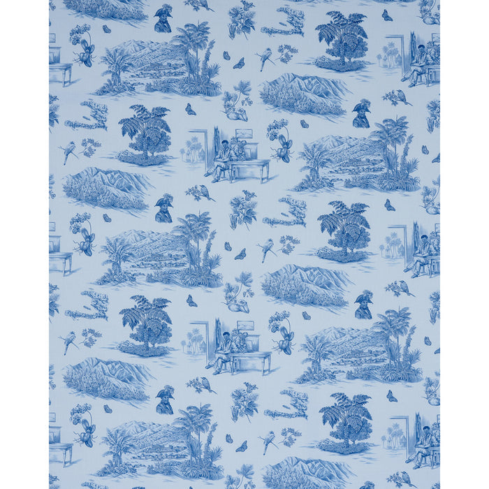 Schumacher Toussaint Toile Blue & Sky Fabric 180273