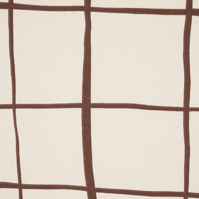 Schumacher Painterly Windowpane Brown Fabric 180291