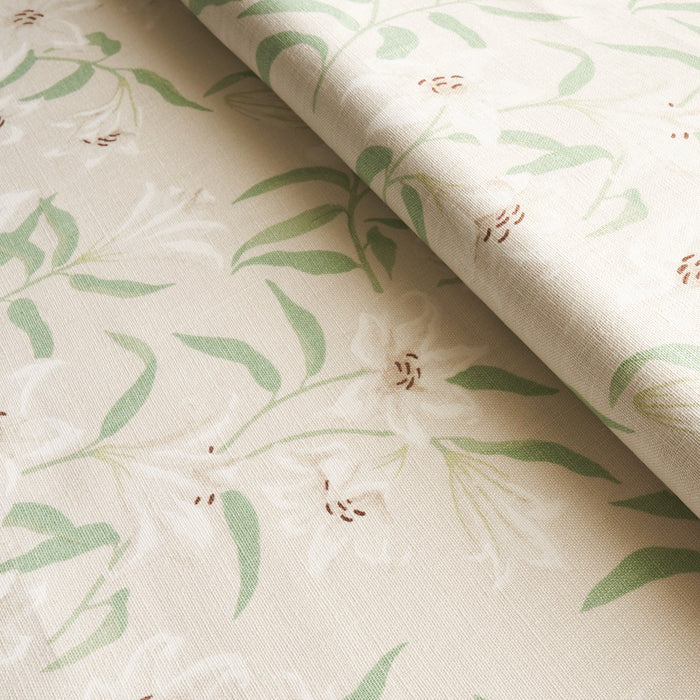 Schumacher Scattered Lilies Cream Fabric 180300