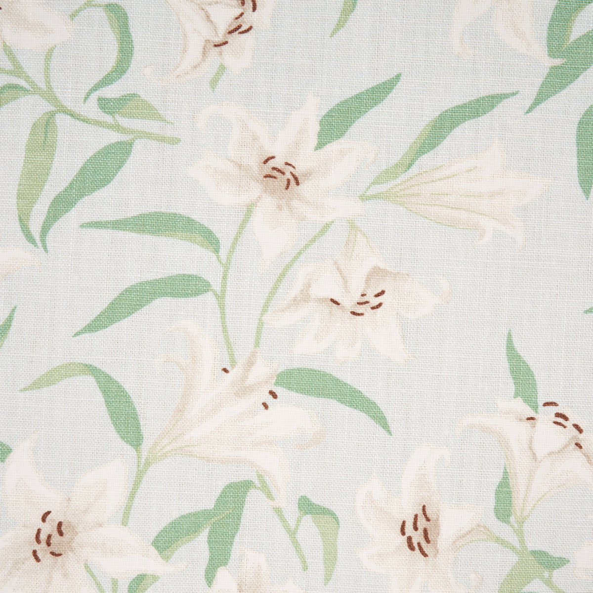 Schumacher Scattered Lilies Sky Fabric Sample 180301