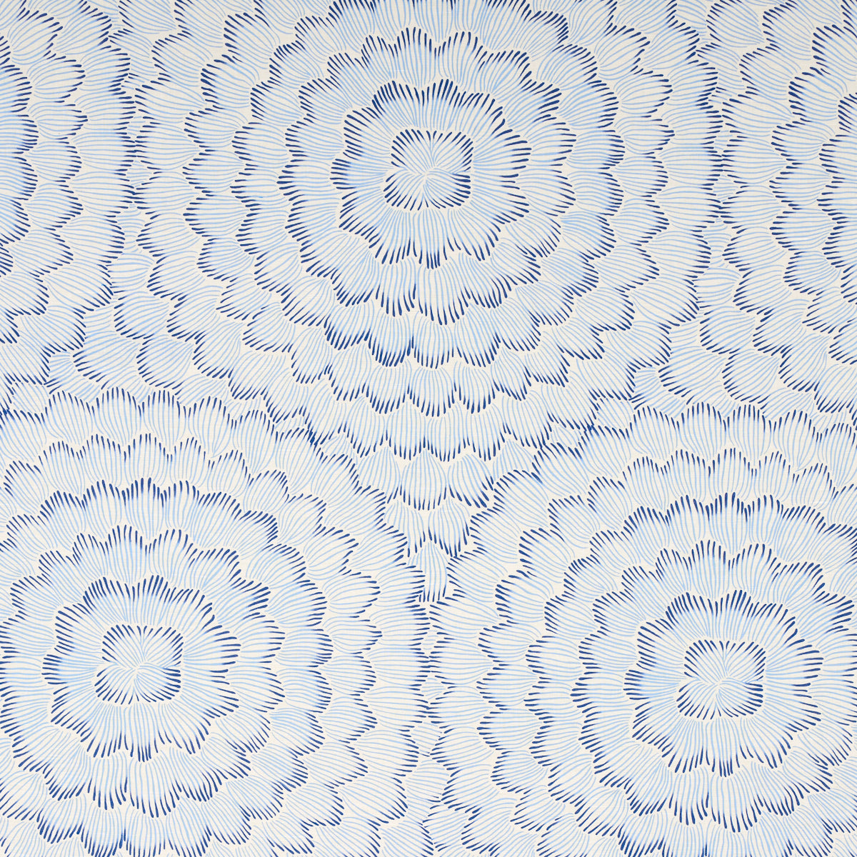 Schumacher Feather Bloom Two Blues Fabric 180360