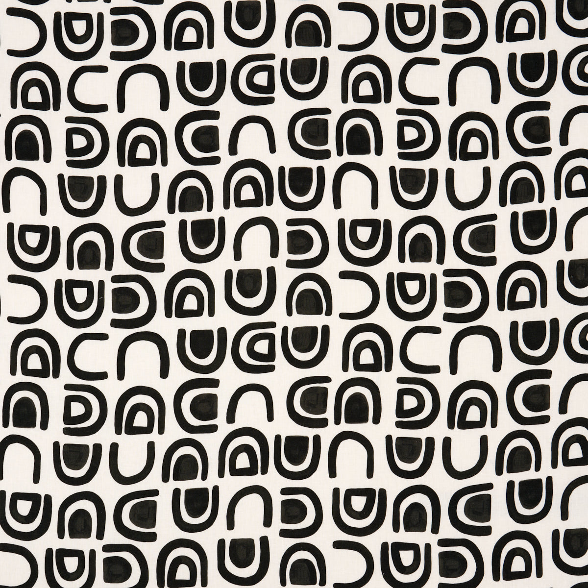 Schumacher Threshold Printed Linen Carbon Fabric 180421