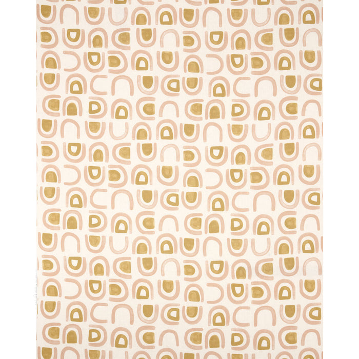 Schumacher Threshold Printed Linen Salt & Ochre Fabric Sample 180423