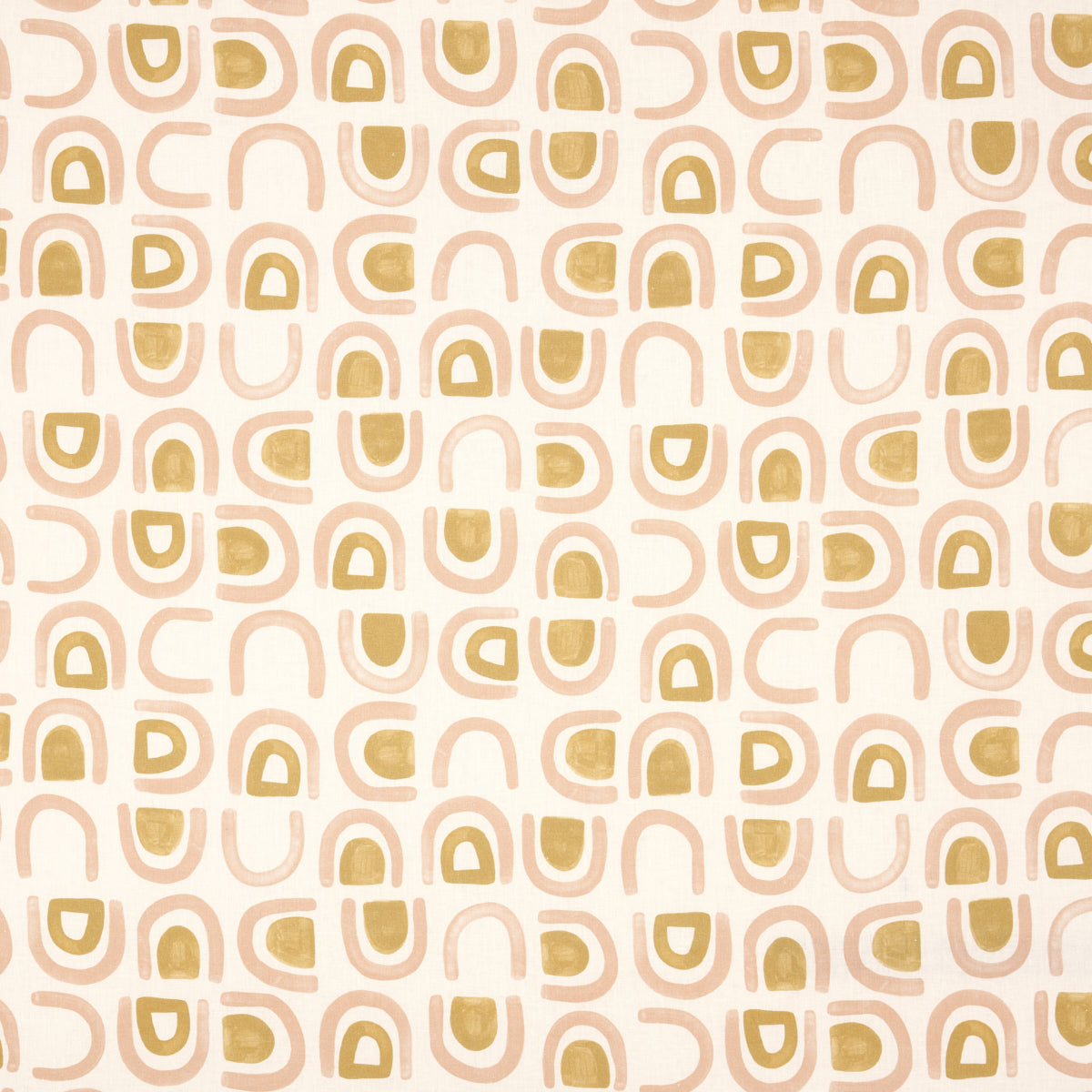 Schumacher Threshold Printed Linen Salt & Ochre Fabric 180423