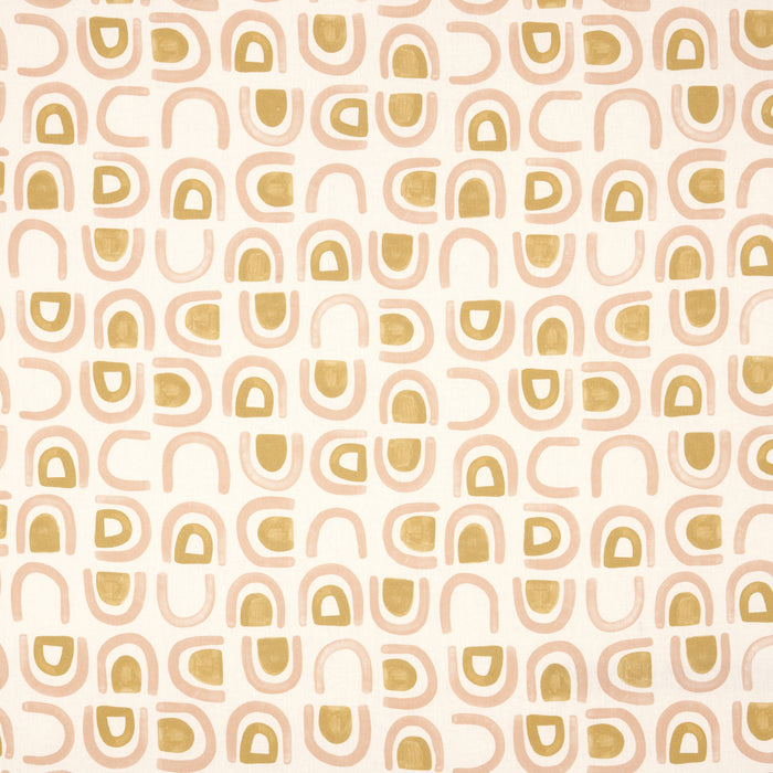 Schumacher Threshold Printed Linen Salt & Ochre Fabric Sample 180423