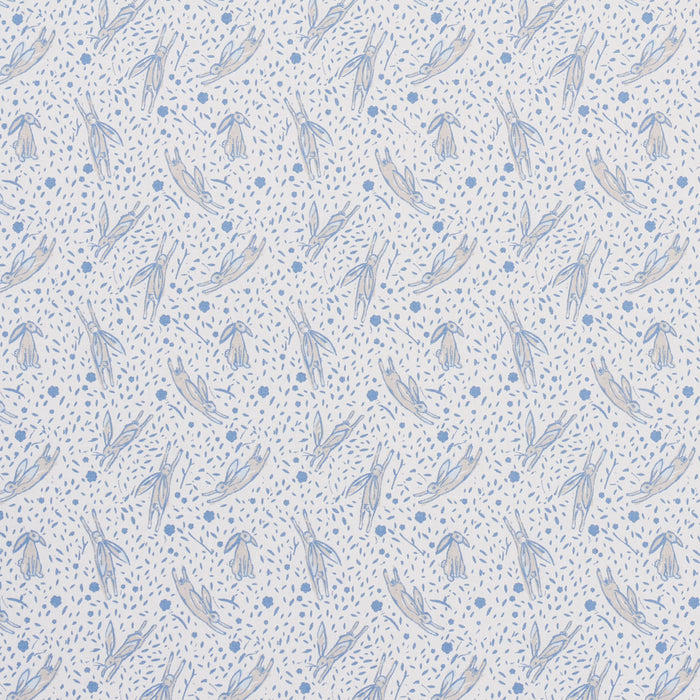 Schumacher Rabbit High Performance Print Blue Fabric Sample 180440