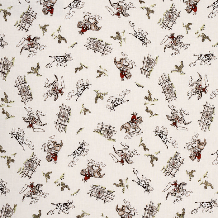 Schumacher Wild West Performance Linen Cream Fabric Sample 180460