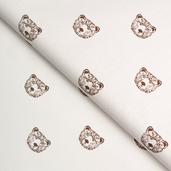 Schumacher Bear High Performance Print Ivory Fabric Sample 180470