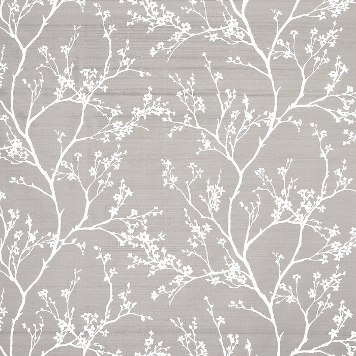 Schumacher Twiggy Silk Pewter Fabric 180502