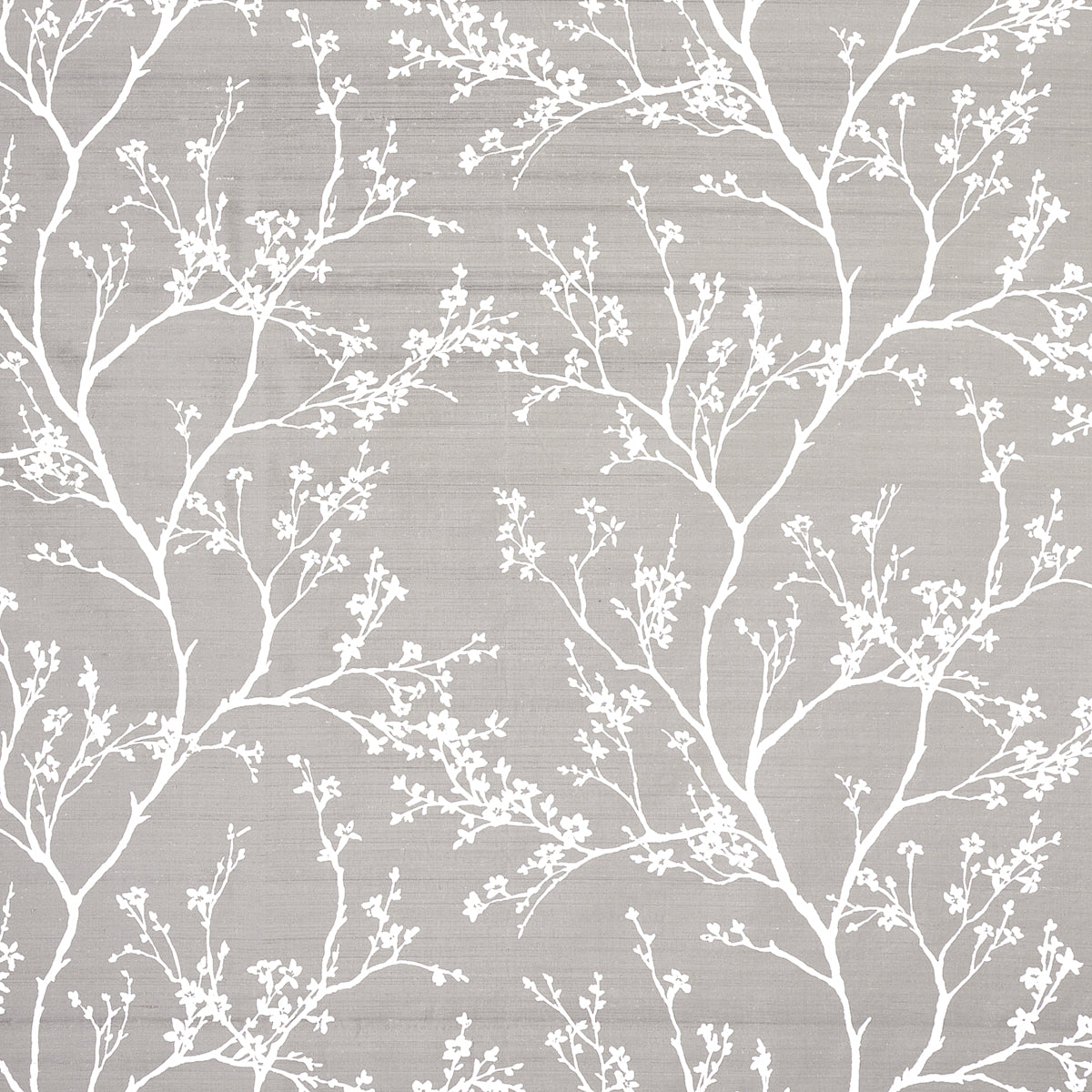 Schumacher Twiggy Silk Pewter Fabric Sample 180502