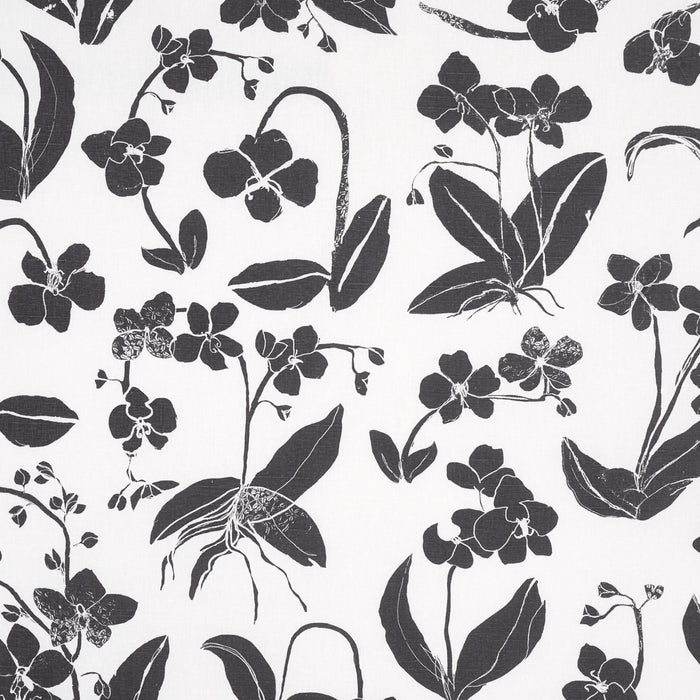 Schumacher Orchids Have Dreams Soft Black Fabric 180510