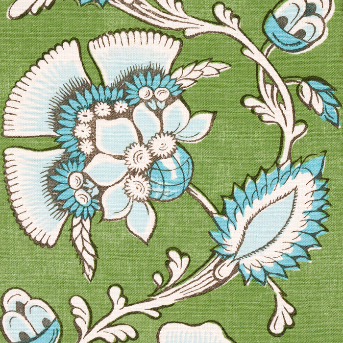 Schumacher Marielle Vine Green & Peacock Fabric 180531