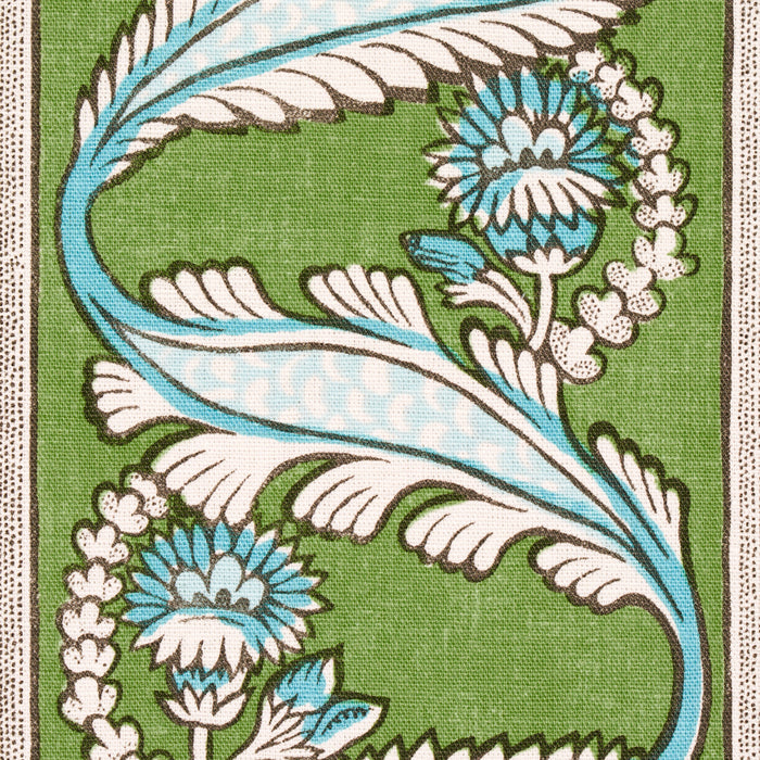 Schumacher Marielle Vine Green & Peacock Fabric 180531