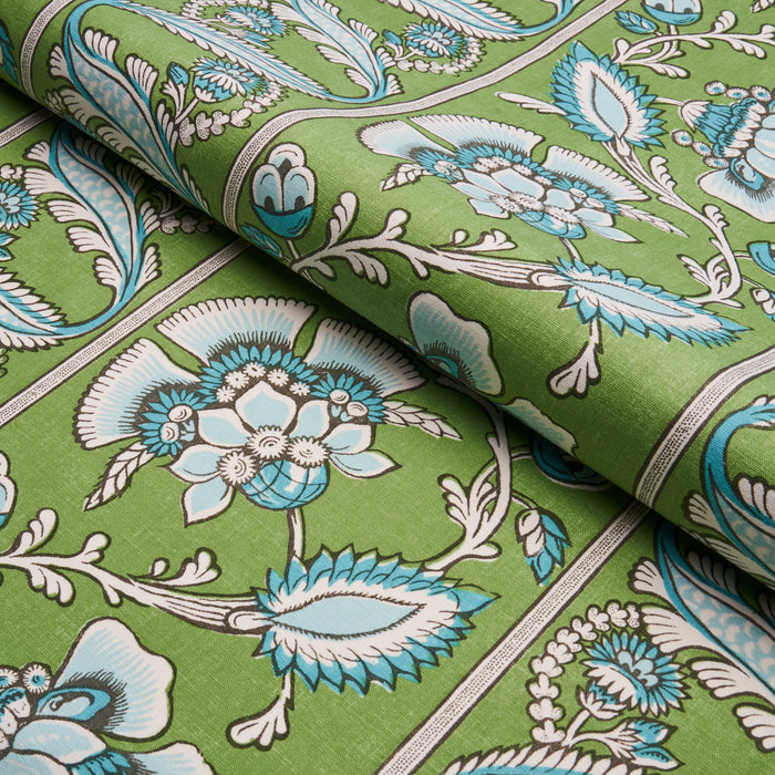 Schumacher Marielle Vine Green & Peacock Fabric 180531