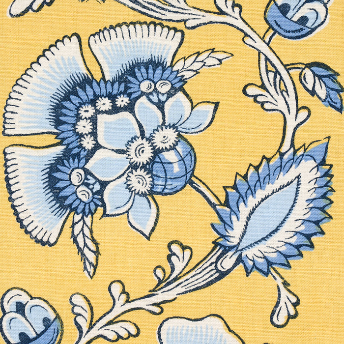 Schumacher Marielle Vine Yellow & Delft Fabric 180532