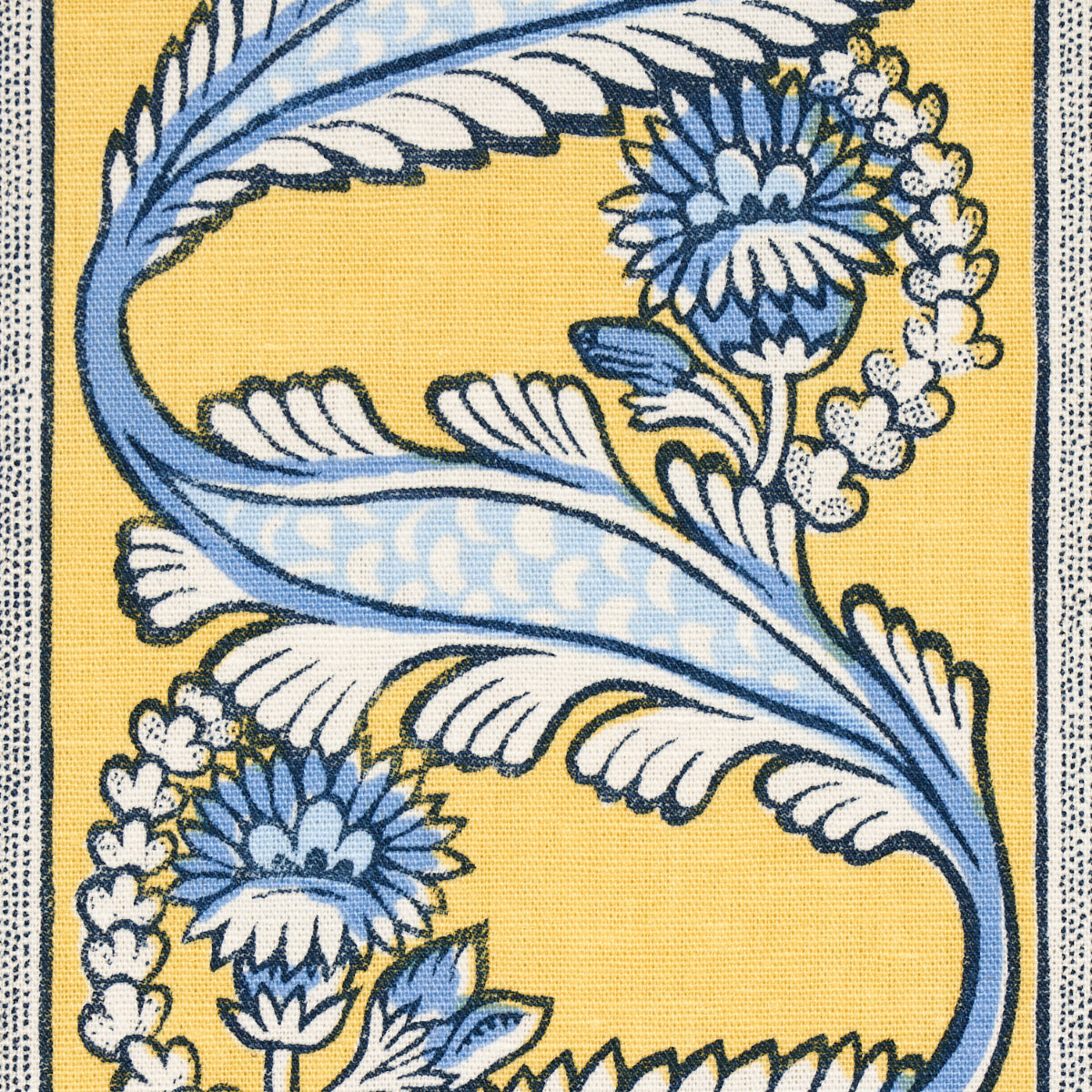 Schumacher Marielle Vine Yellow & Delft Fabric 180532