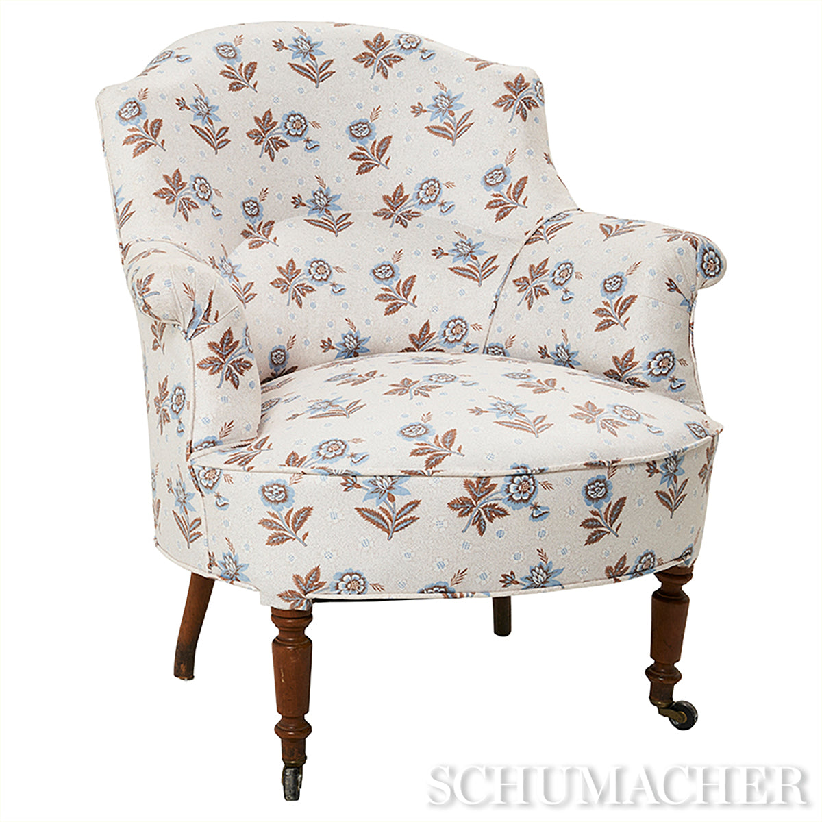 Schumacher Colline Delft & Sepia Fabric Sample 180542