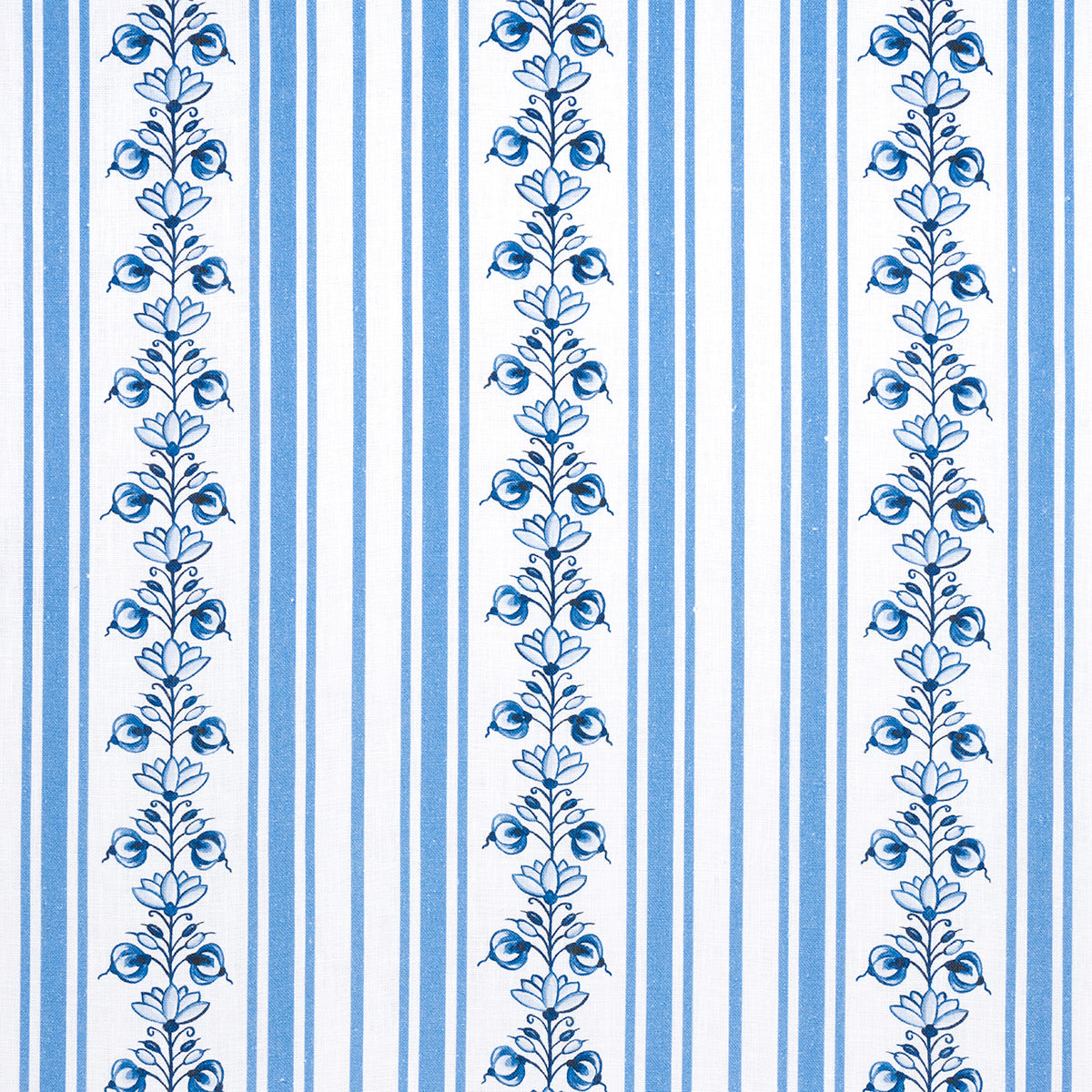 Schumacher Delft Stripe Cornflower Blue Fabric 180660