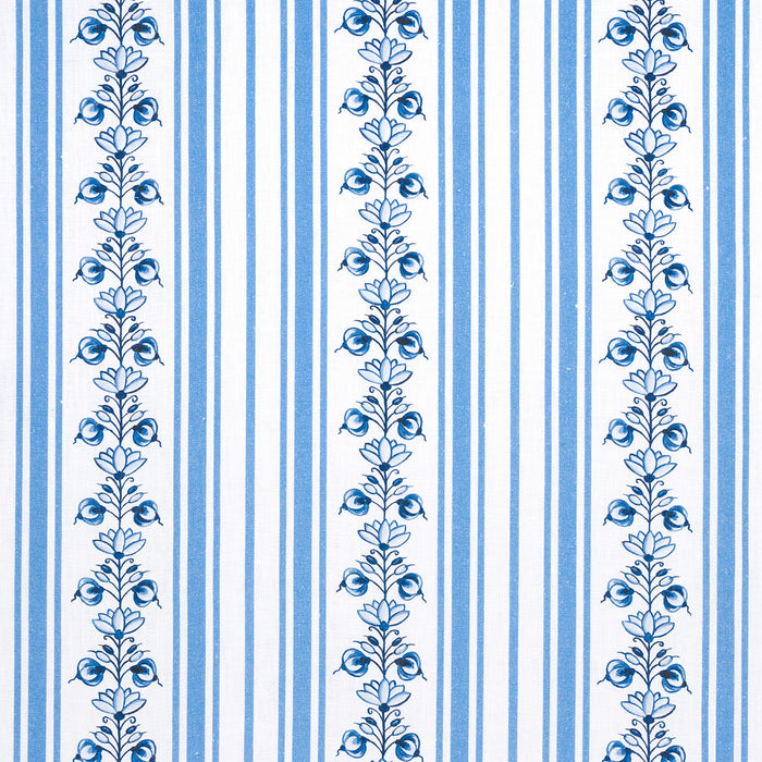 Schumacher Delft Stripe Cornflower Blue Fabric Sample 180660