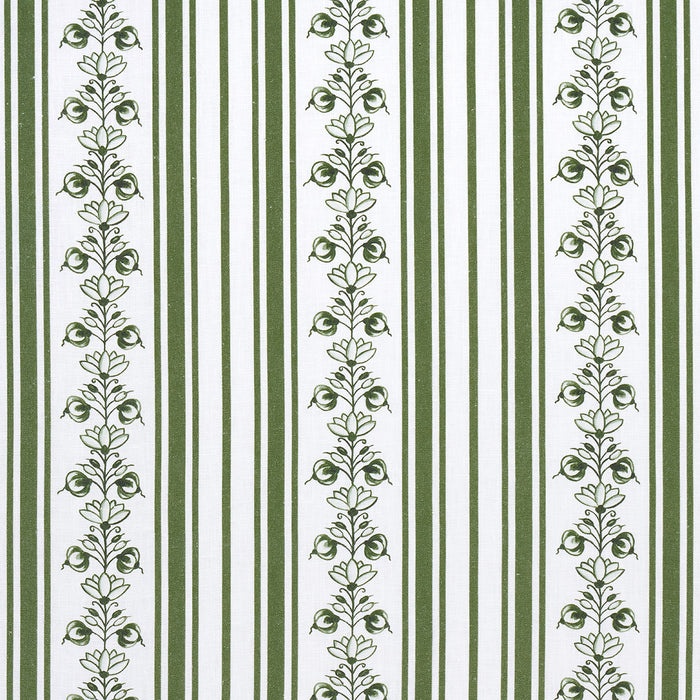 Schumacher Delft Stripe Green Fabric Sample 180661