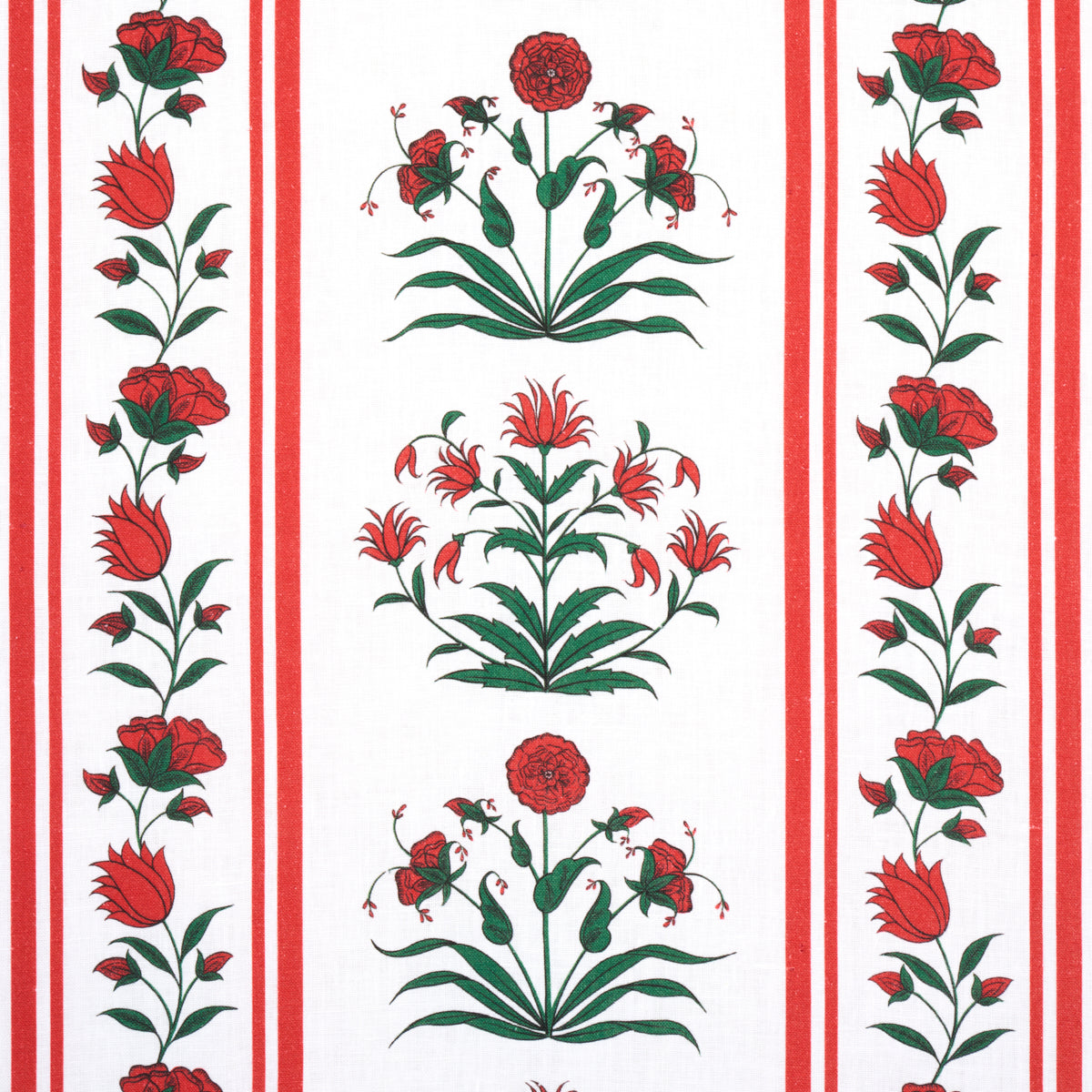 Schumacher Royal Poppy Stripe Red Fabric 180671