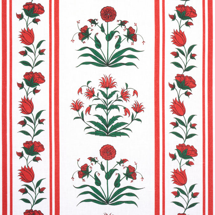 Schumacher Royal Poppy Stripe Red Fabric Sample 180671