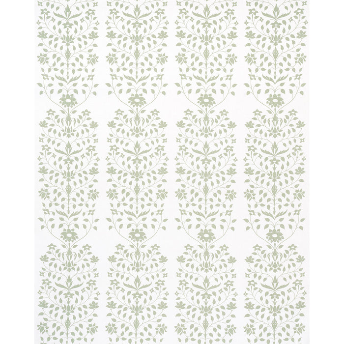 Schumacher Jaipur Mughal Flower Green Fabric Sample 180680