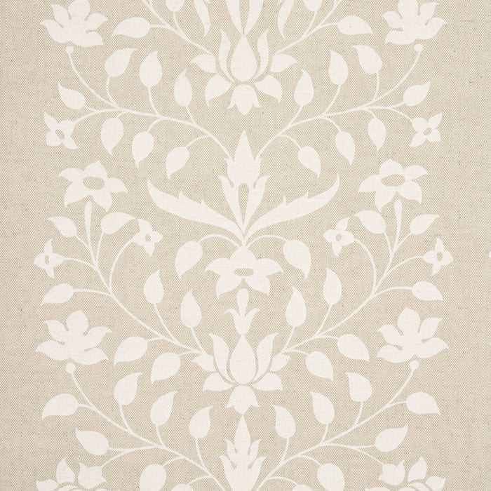 Schumacher Jaipur Mughal Flower Ivory On Natural Fabric Sample 180682