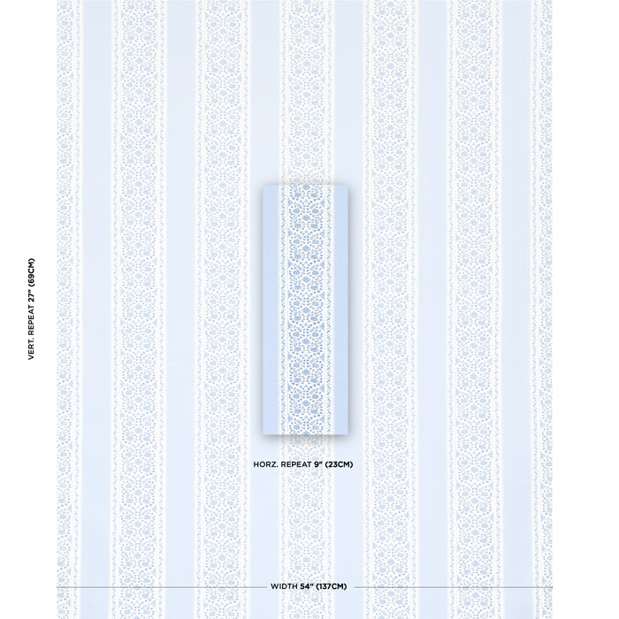 Schumacher Jasmine Indoor/Outdoor Indigo Fabric Sample 180740