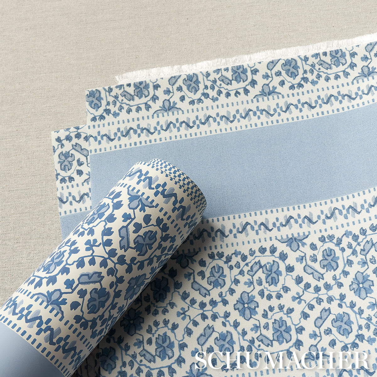 Schumacher Jasmine Indoor/Outdoor Indigo Fabric Sample 180740