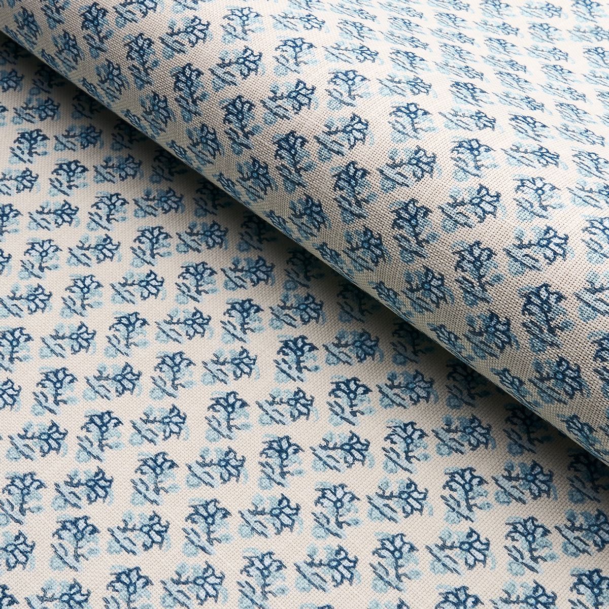 Schumacher Oleander Indoor/Outdoor Indigo Fabric Sample 180760