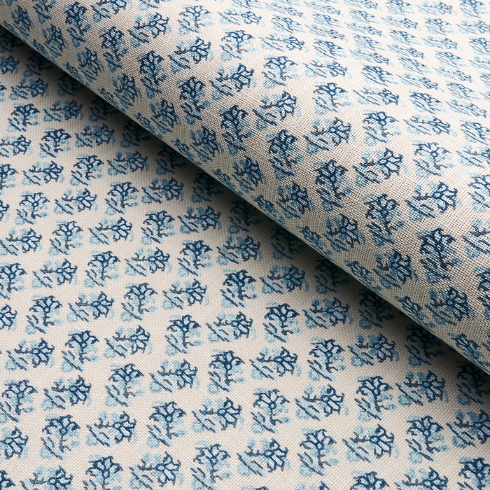 Schumacher Oleander Indoor/Outdoor Indigo Fabric 180760