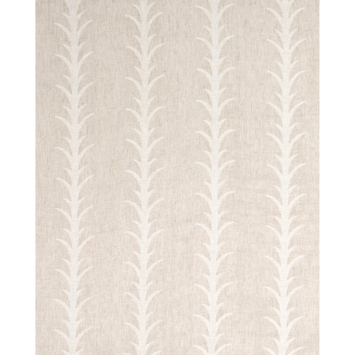 Schumacher Acanthus Stripe Sheer Taupe Fabric Sample 180800