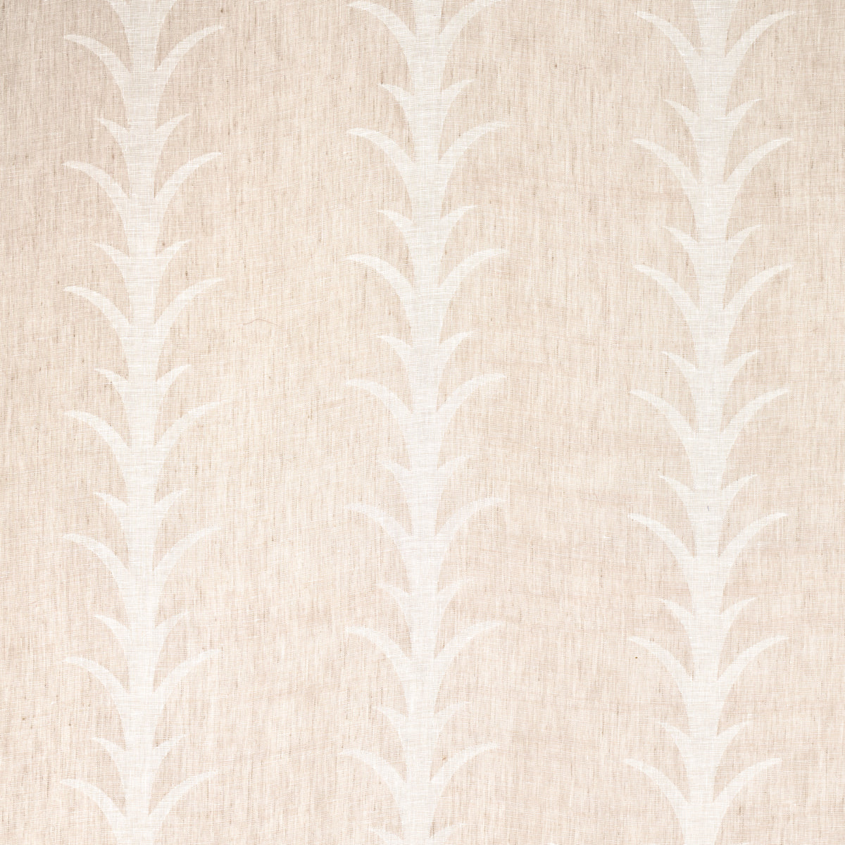 Schumacher Acanthus Stripe Sheer Taupe Fabric 180800