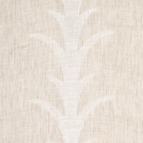 Schumacher Acanthus Stripe Sheer Taupe Fabric 180800