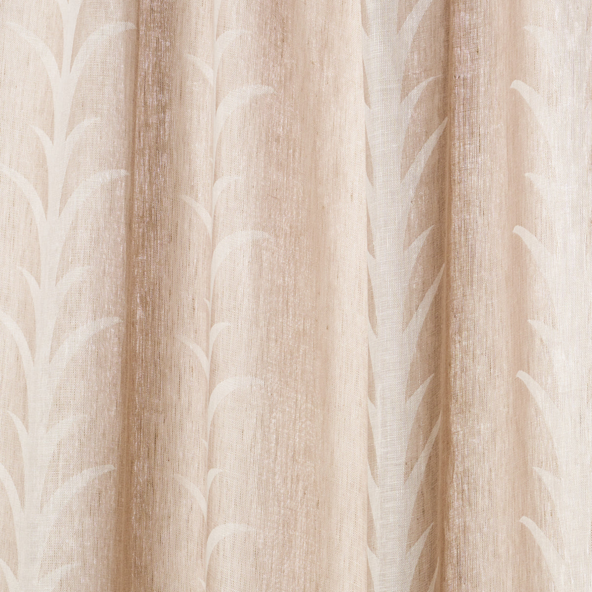 Schumacher Acanthus Stripe Sheer Taupe Fabric Sample 180800