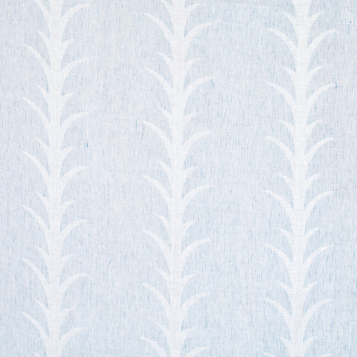 Schumacher Acanthus Stripe Sheer Slate Fabric 180802