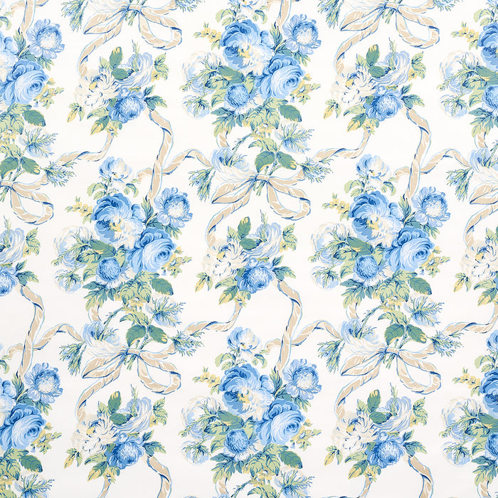 Schumacher Queenies Floral Chintz Porcelain Fabric Sample 180810