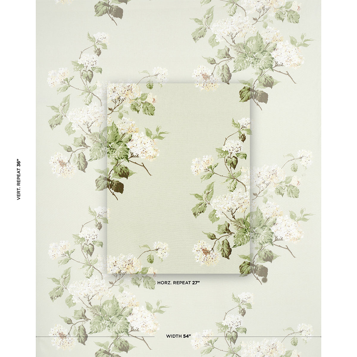 Schumacher Summer Hydrangea Celadon Fabric Sample 180820