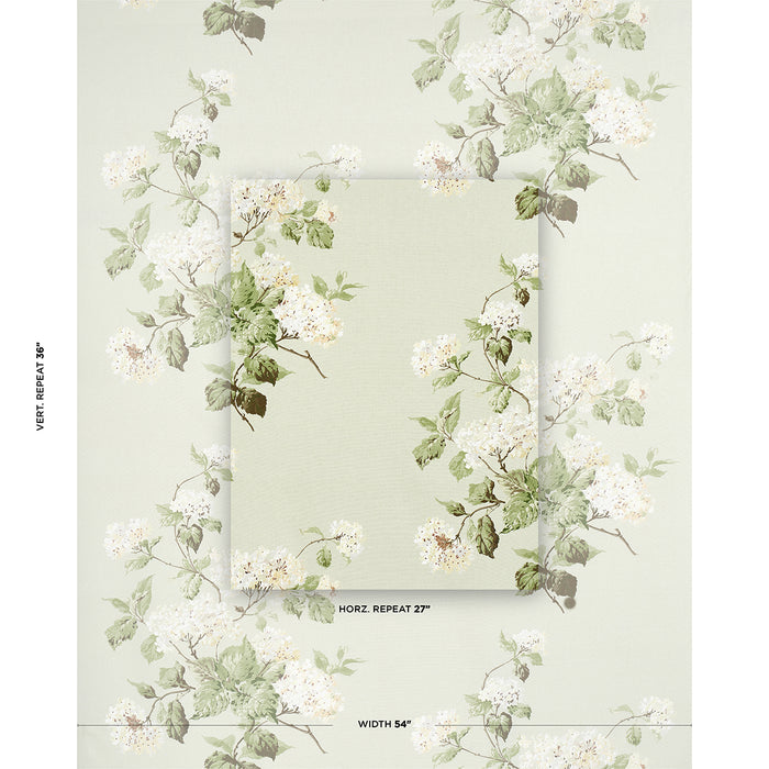 Schumacher Summer Hydrangea Celadon Fabric Sample 180820