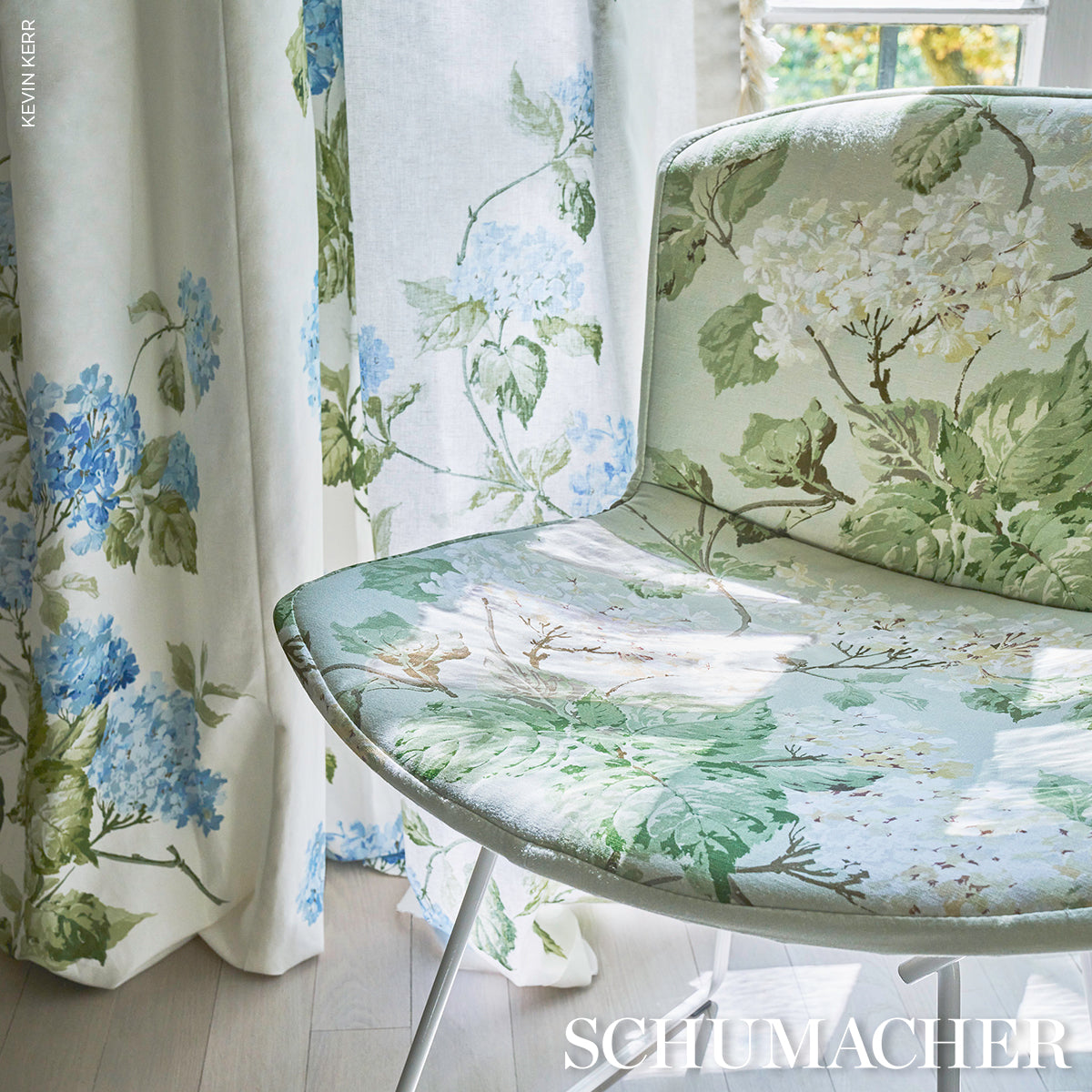 Schumacher Summer Hydrangea Celadon Fabric Sample 180820