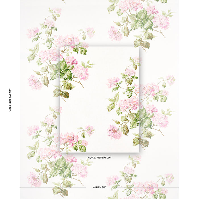 Schumacher Summer Hydrangea Blush Fabric 180821