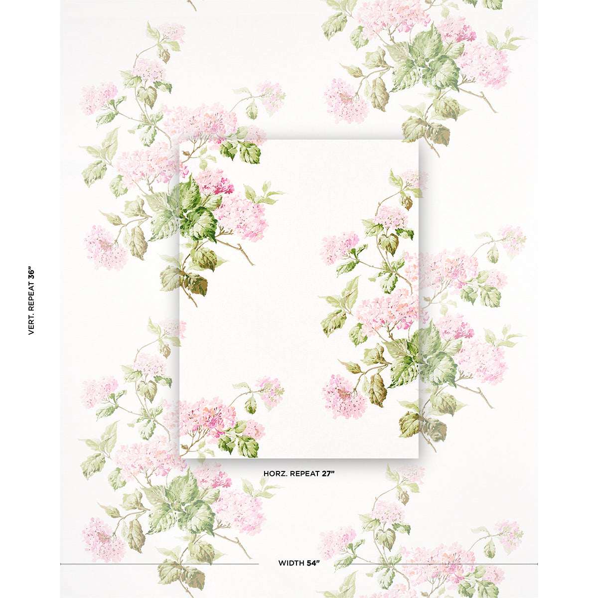 Schumacher Summer Hydrangea Blush Fabric Sample 180821