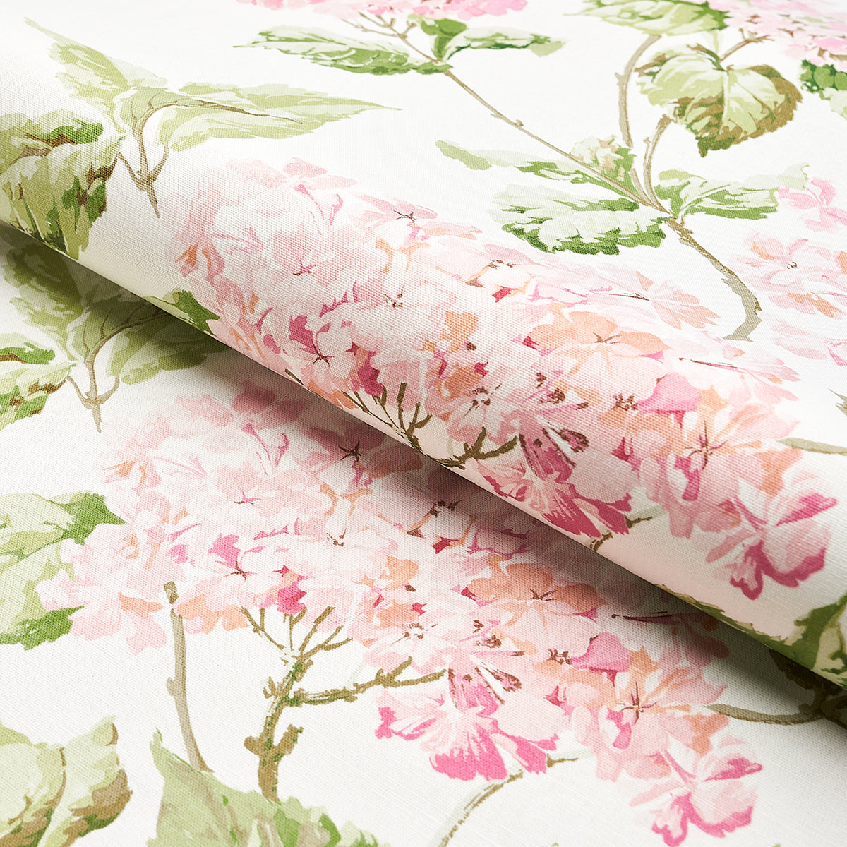 Schumacher Summer Hydrangea Blush Fabric Sample 180821